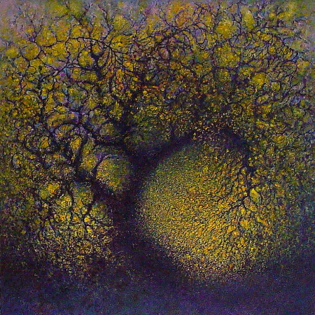 Autumn Willow - painted by Alan Moloney - 102cm x 102cm . Oil on Canvas