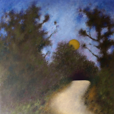 Terri Walking - painted by Alan Moloney - 102cm x 102cm . Oil on Canvas
